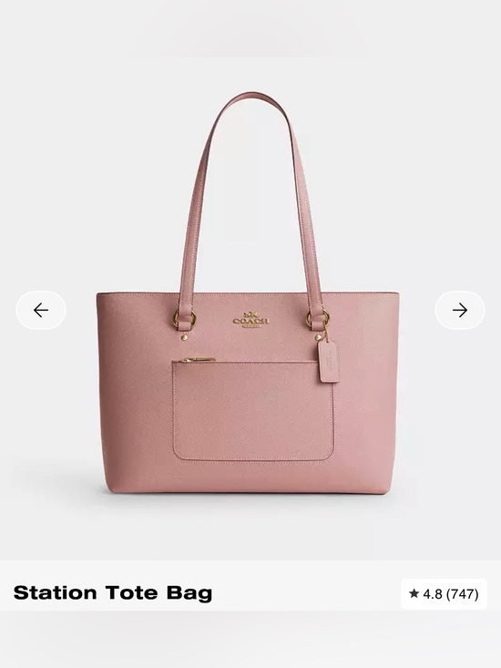 Coach Handbags - Coach Station Tote in Dusty Pink with Gold Hardware